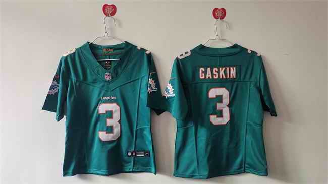 Women's Miami Dolphins #3 Myles Gaskin Aqua F.U.S.E Vapor Untouchable Stitched Jersey(Run Small)
